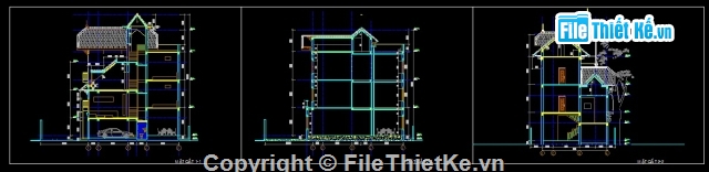 bản vẽ biệt thự 3 tầng 8x11.3m,bản vẽ biệt thự 8x11.3m,bản vẽ biệt thự 3 tầng đẹp